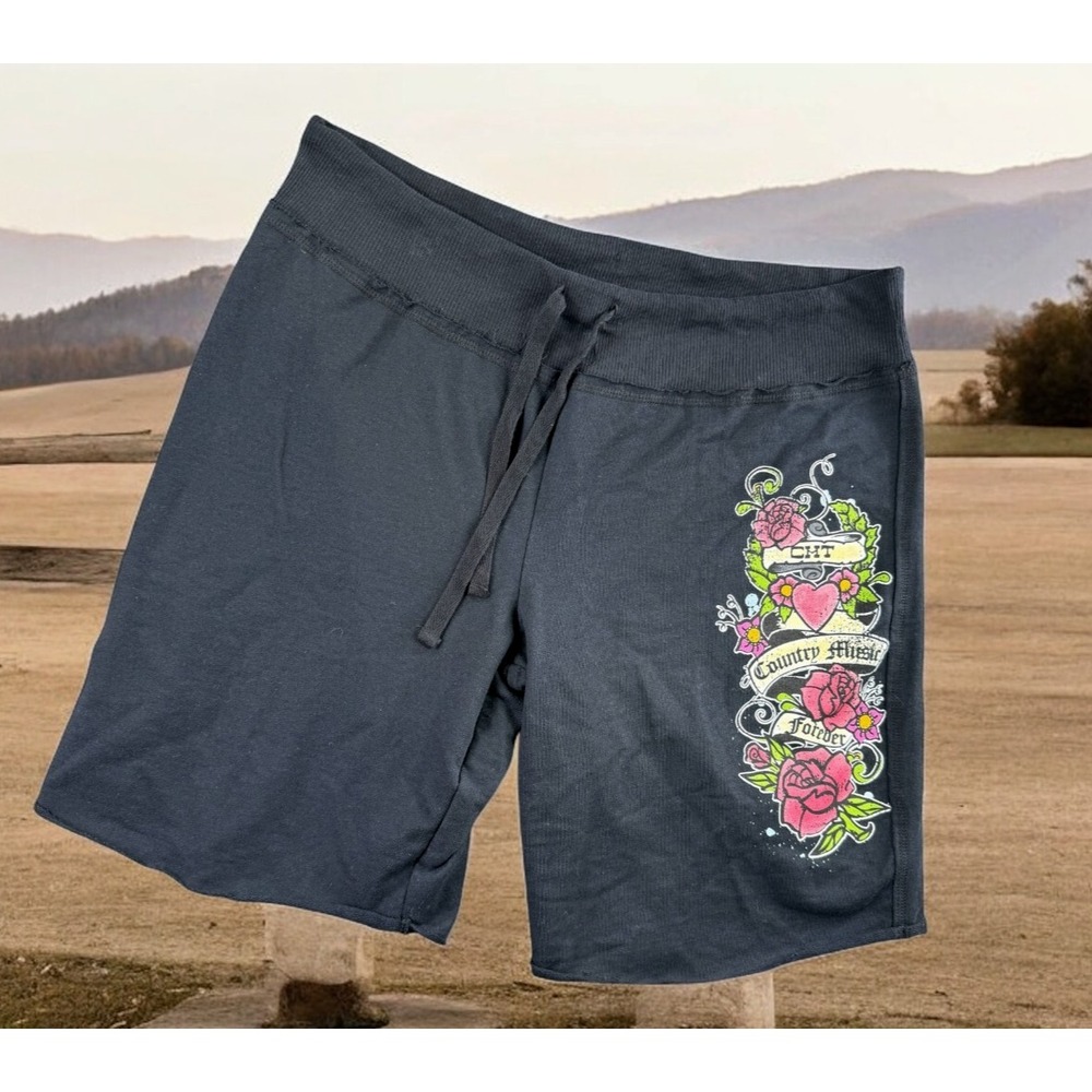 Cmt Loot Sweat Shorts‎ Junior 19 2XL Black Country Music Forever Lounge Resort